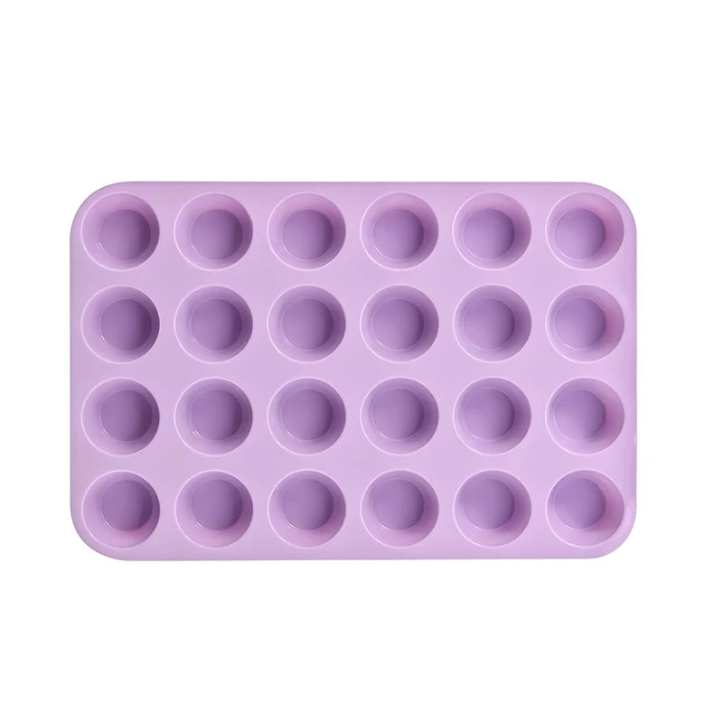 Silicone Baking Mold 12/24 Holes – Cupcake & Muffin Pan