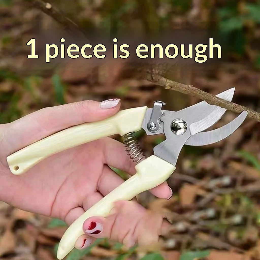 Spring-Loaded Bypass Pruning Shears – Stainless Steel Garden Scissors