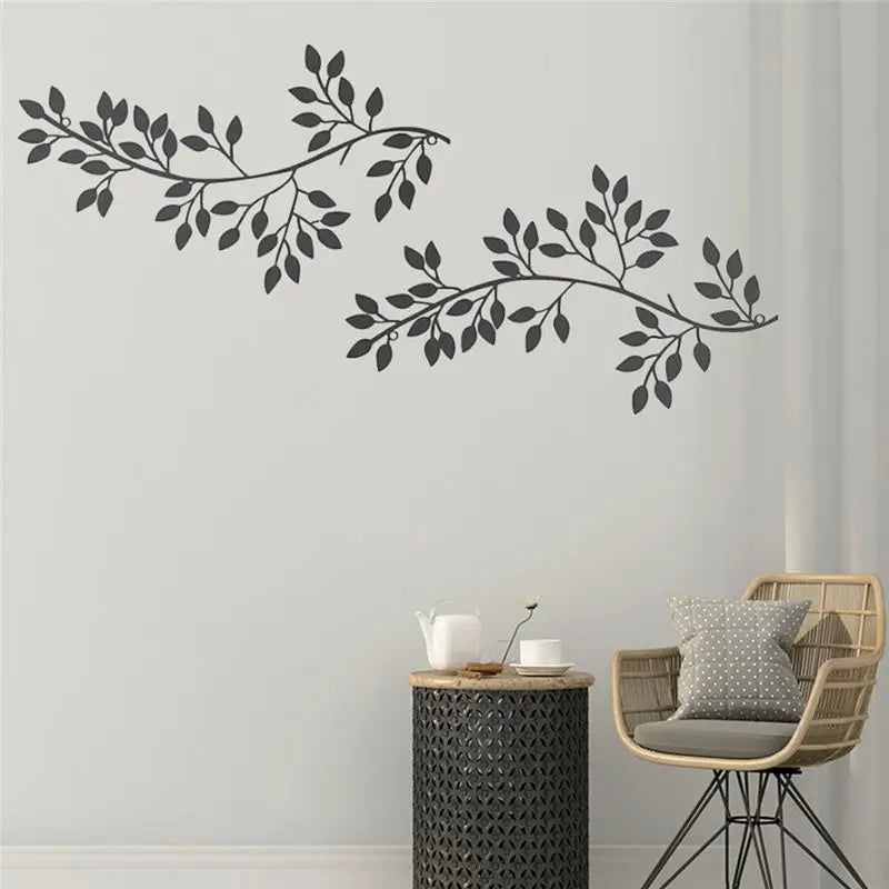 Metal Olive Branch Leaf Wall Art 2-Piece Set | Home Décor