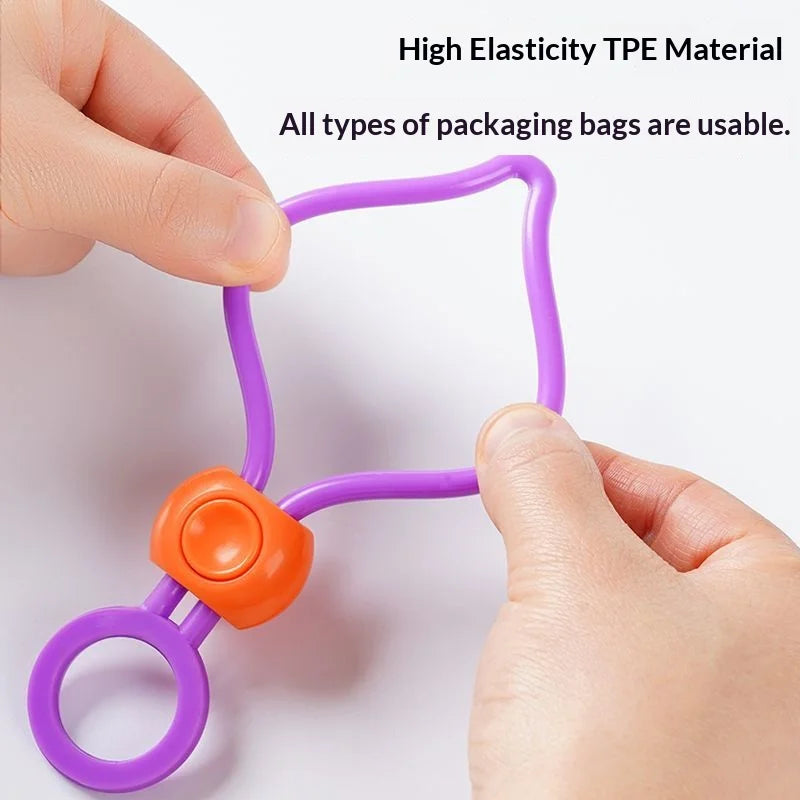Reusable Food Bag Sealing Ties – Adjustable Snack Bag Clips