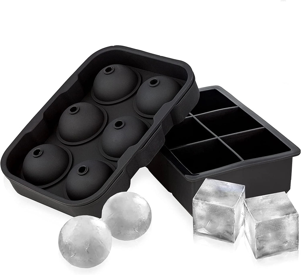 BPA Free Silicone Ice Ball & Cube Molds Set with Funnel