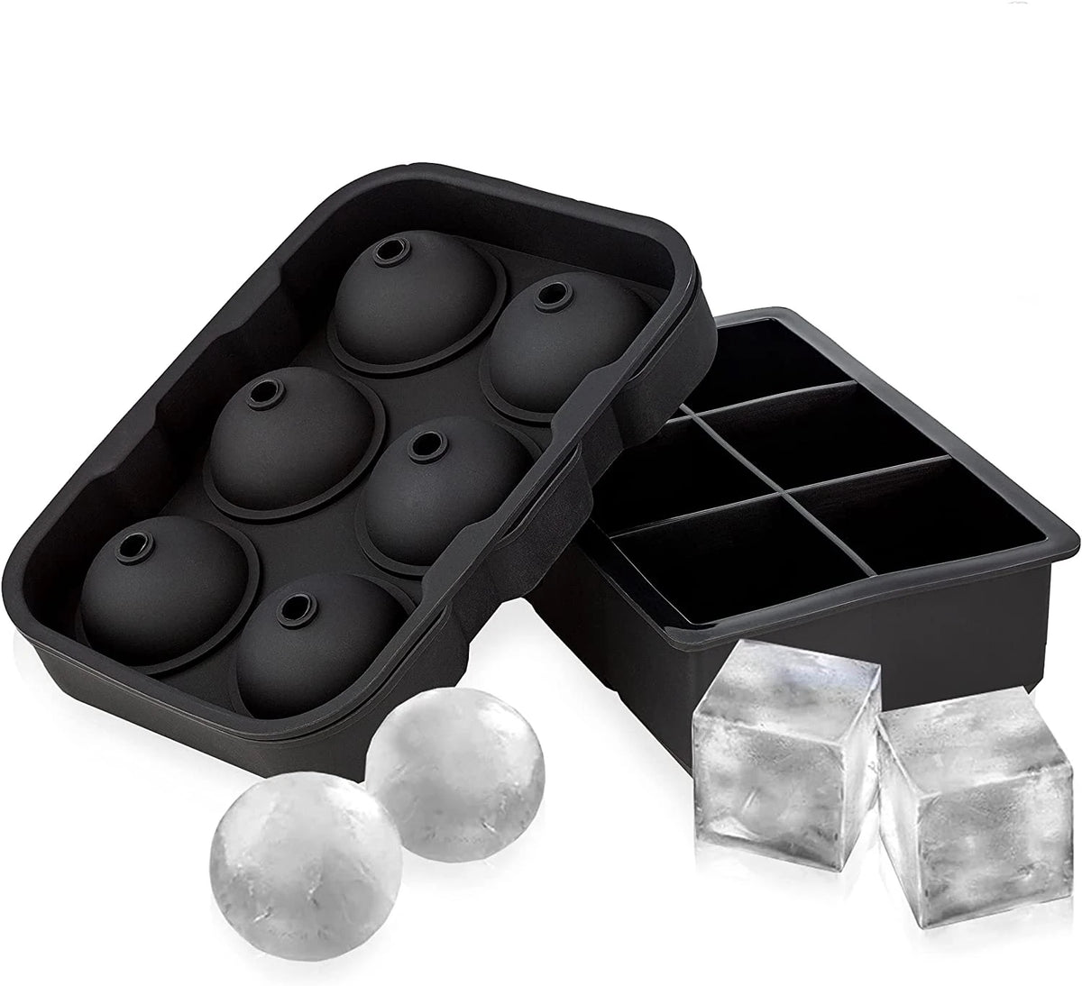 BPA Free Silicone Ice Ball & Cube Molds Set with Funnel