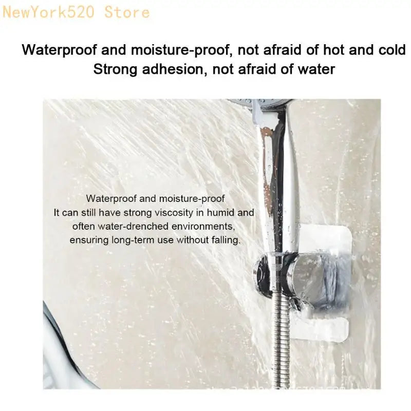 No-Drill Adjustable Shower Head Holder – Adhesive Wall Bracket