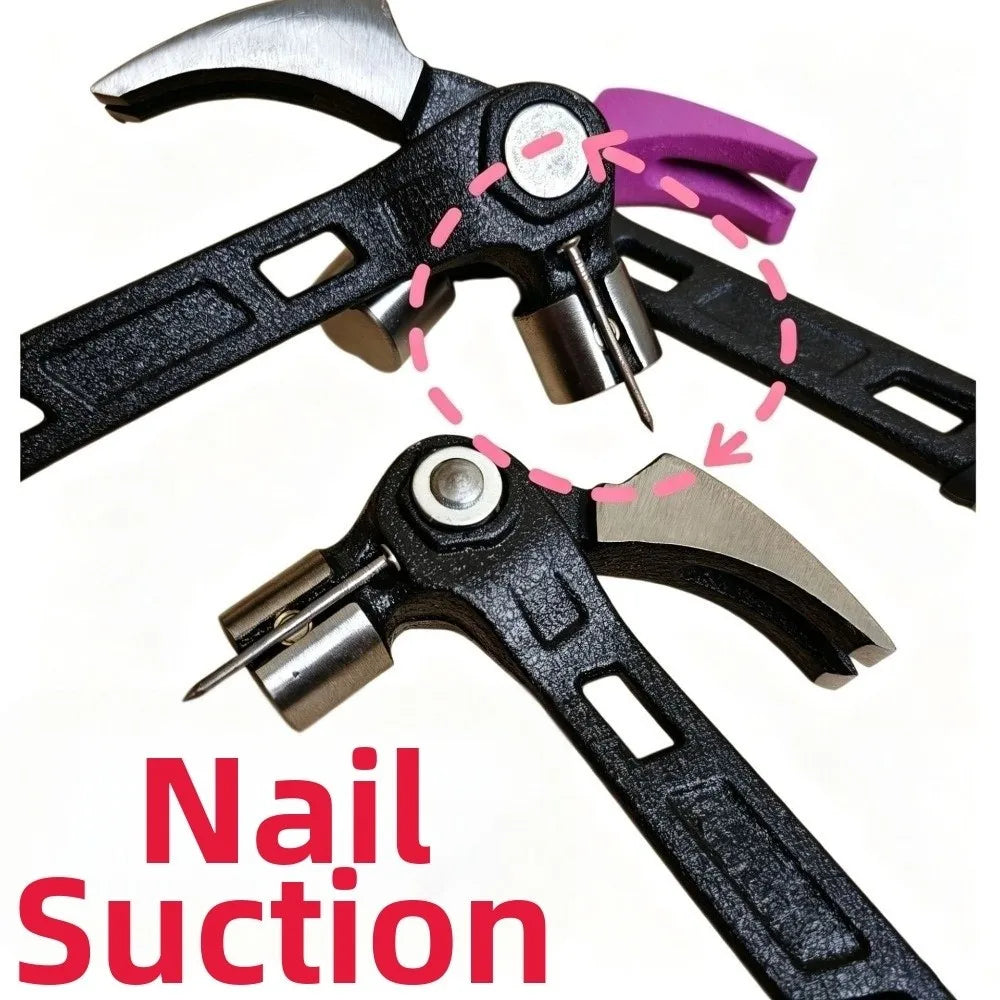 Magnetic Adjustable Claw Hammer – 4-Position Nail Puller Tool