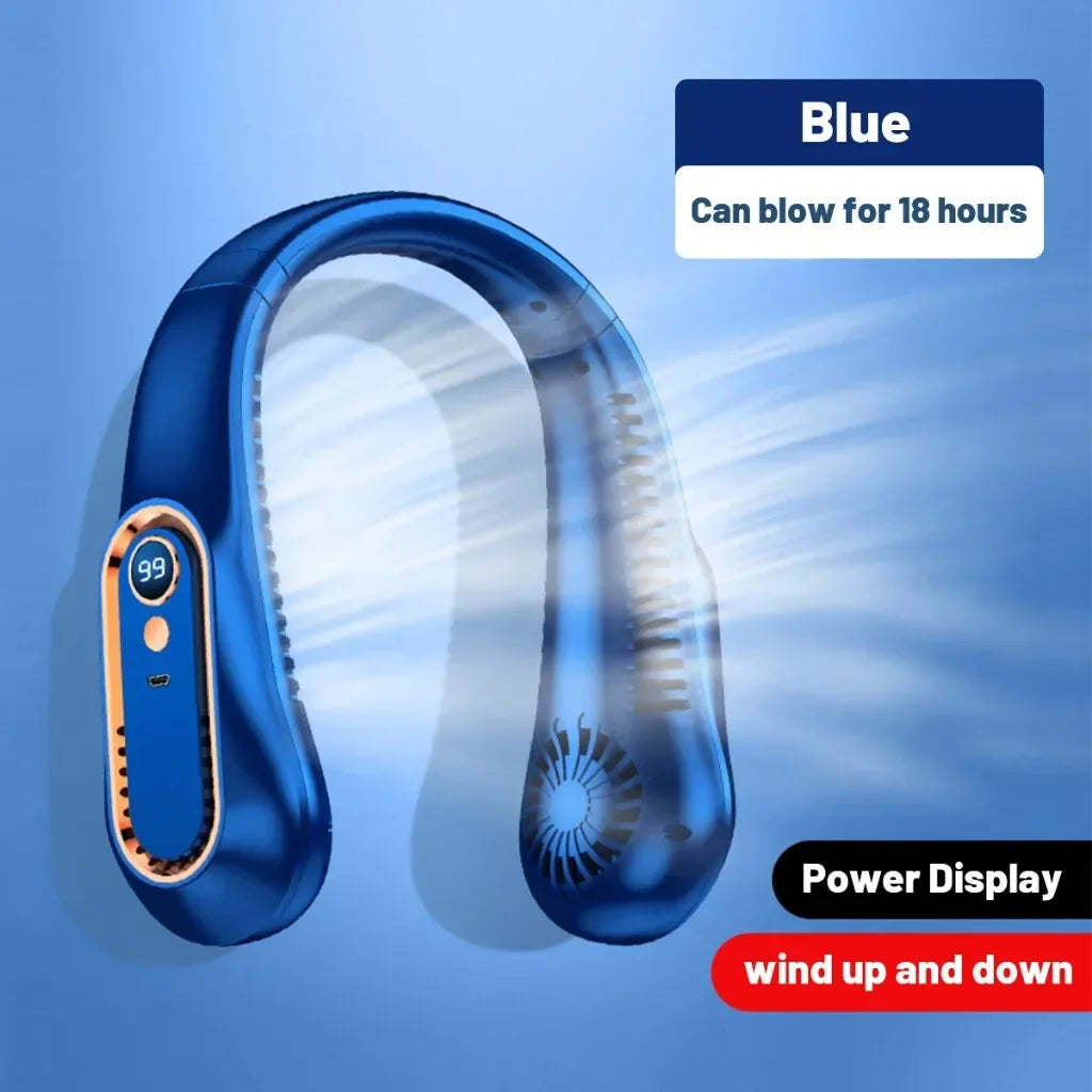 VIBE Neck Bladeless Fan USB Rechargeable 5-Speed Digital Display