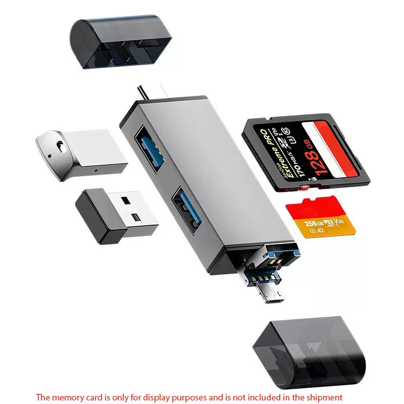 7-in-1 USB 3.0 Card Reader – Type-C, Micro USB, TF & SD