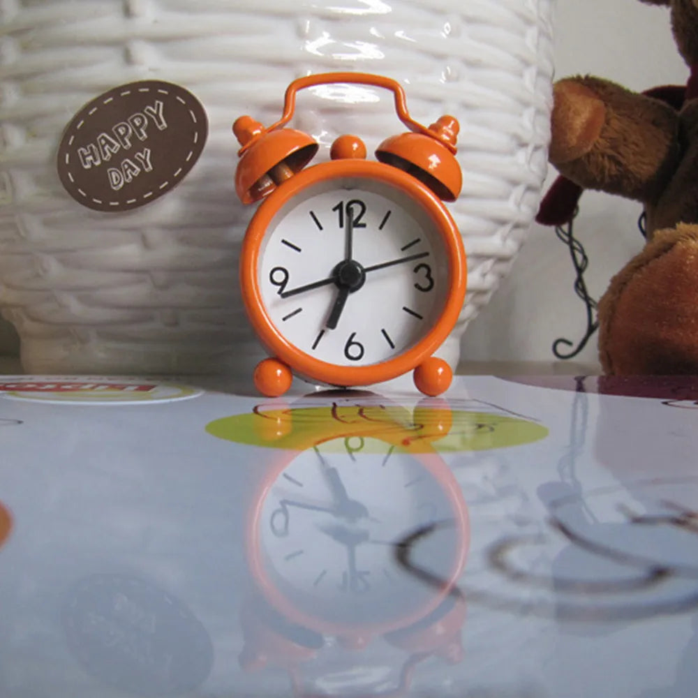 Mini Metal Analog Alarm Clock 4cm – Cute Multicolor Desk Clock