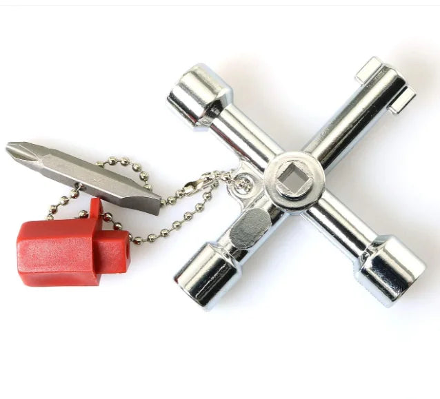 4-in-1 Utility Wrench – Square Triangle Cross Key Tool