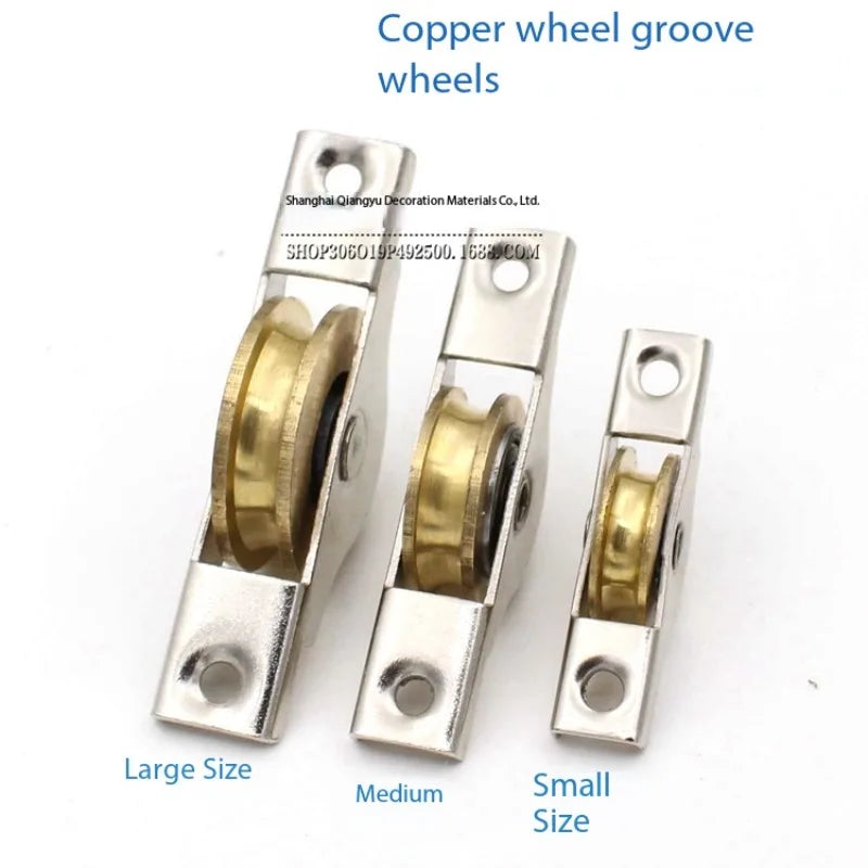 4PCS Copper Sliding Door Roller Wheels – Wardrobe Pulley Set