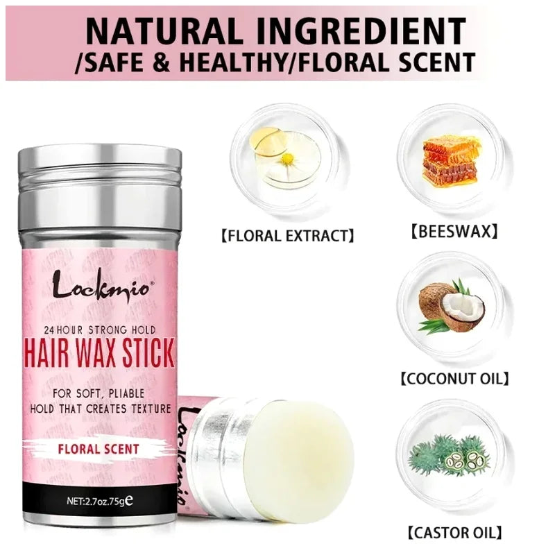 Women's Anti-Frizz Hair Styling Wax Rod & Pomade Kit