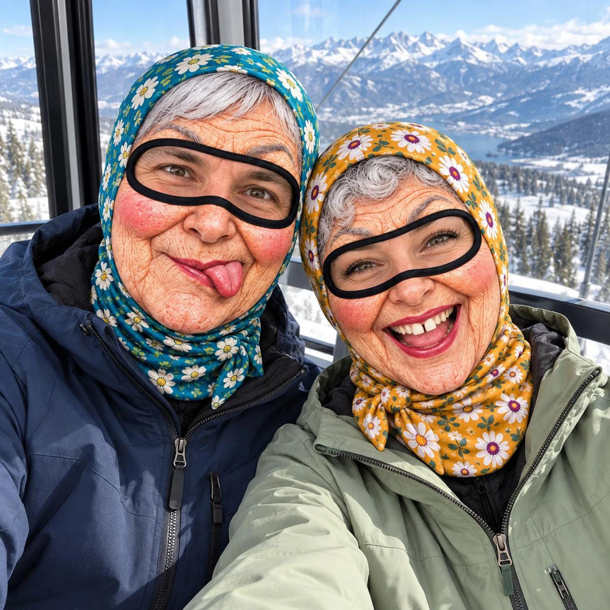 Funny Grandma Balaclava 3D Printed Full Face Ski Mask Women