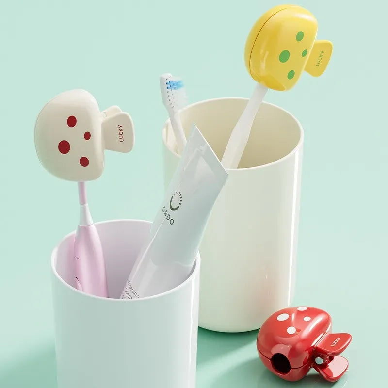 Mushroom Toothbrush Head Cover Travel Holder Dust-Proof Clip