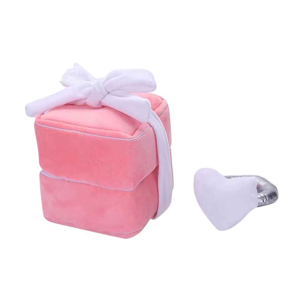 Diamond Ring Plush Toy with Box – Dog Chew & Novelty Gift