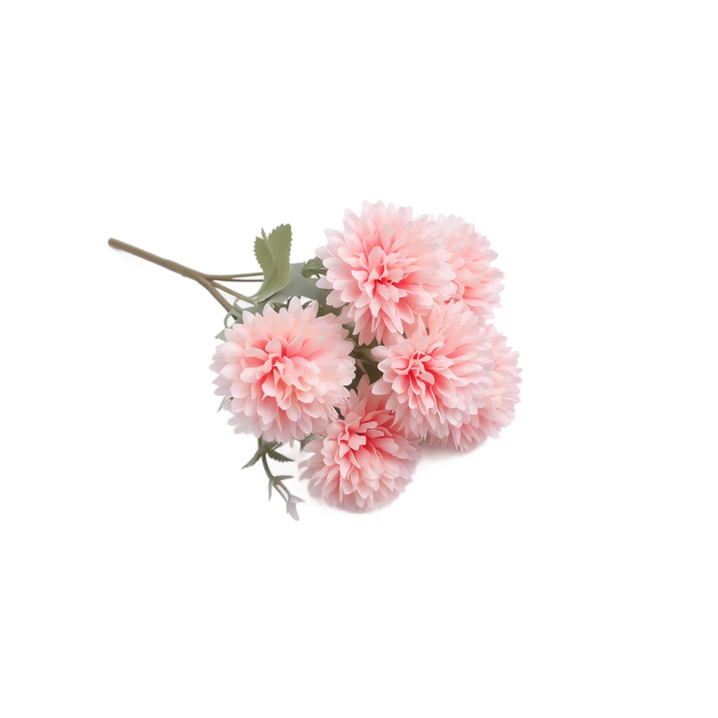 Artificial Silk Chrysanthemum Pompom Bunches – 3-Pack Fall Decor