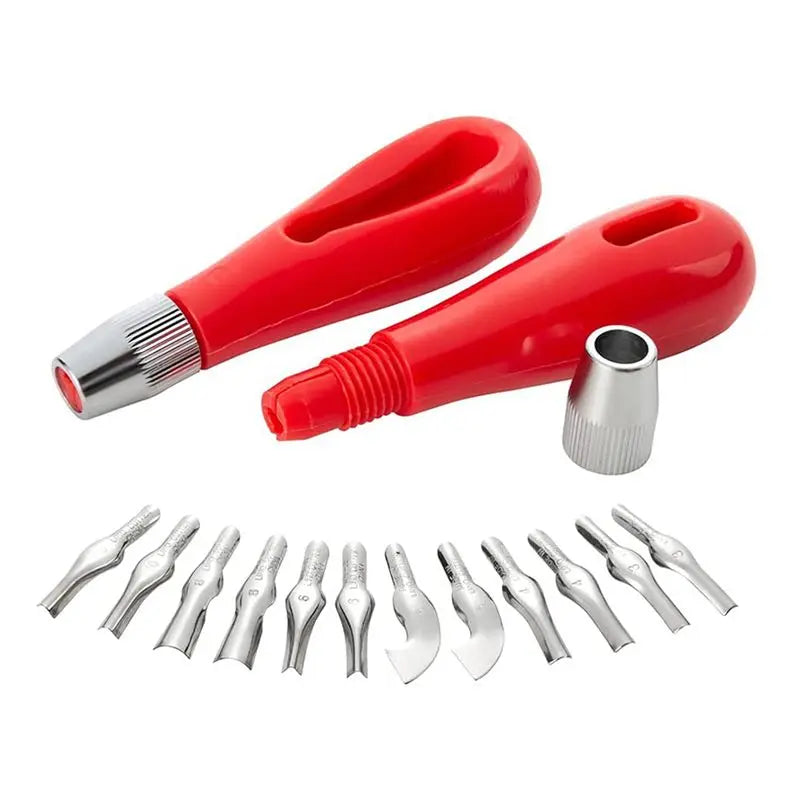 Linoleum Cutter Set – 8 Tools & 24 Blades for Lino Carving