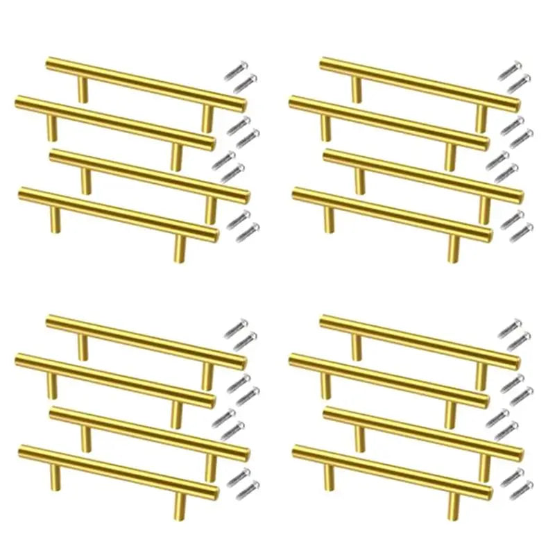16-Pack Gold Stainless Steel Resin Tray Handles with Screws