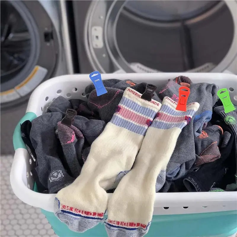 300-Pack Sock Clips with Hooks for Washer & Dryer