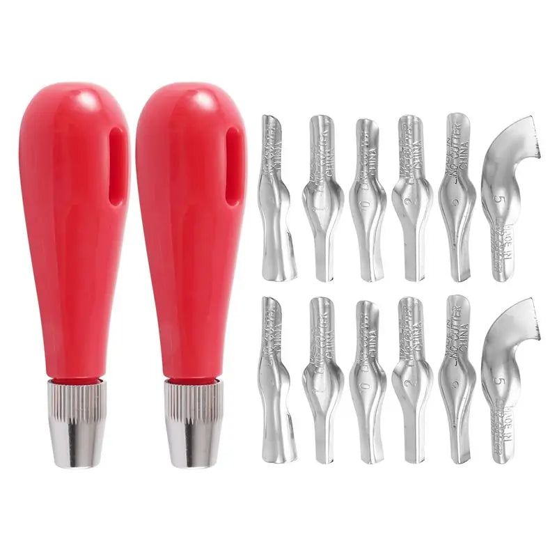 Linoleum Cutter Set – 2 Tools & 6 Blades for DIY Carving Crafts