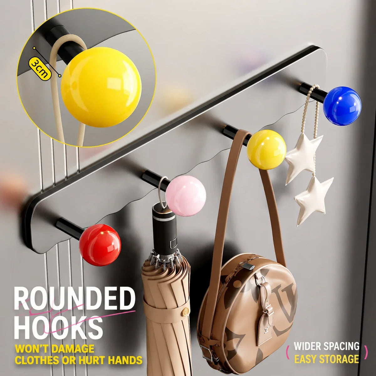 Magnetic Door Organizer Rack – 6 Hooks, No Drilling | VIBE