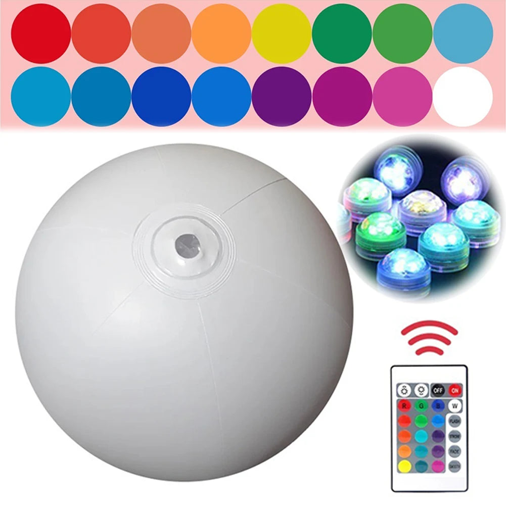 LED Glowing Inflatable Beach Ball – 16-Color Remote Control