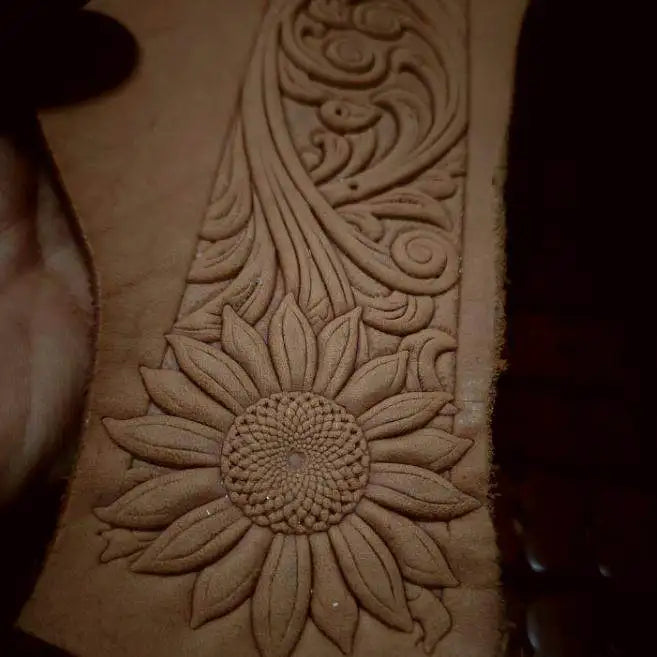 Sunflower 3D Leather Embossing Mold Aluminum 238×56mm