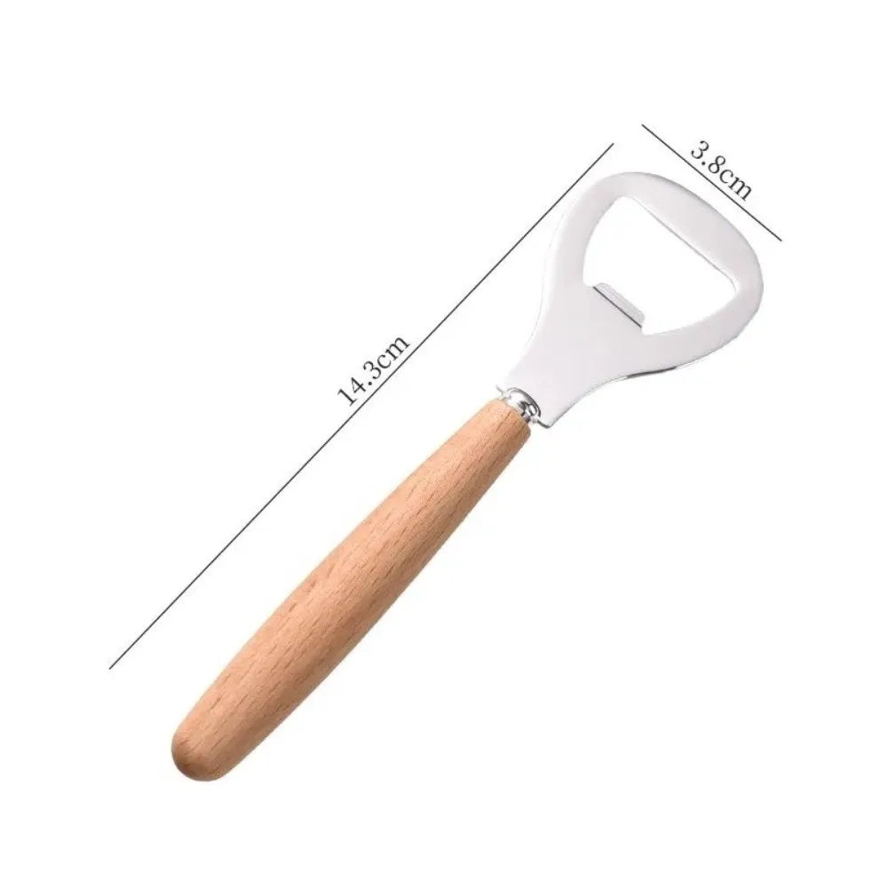 Wooden Handle Stainless Steel Beer Bottle Opener – Bar Tool