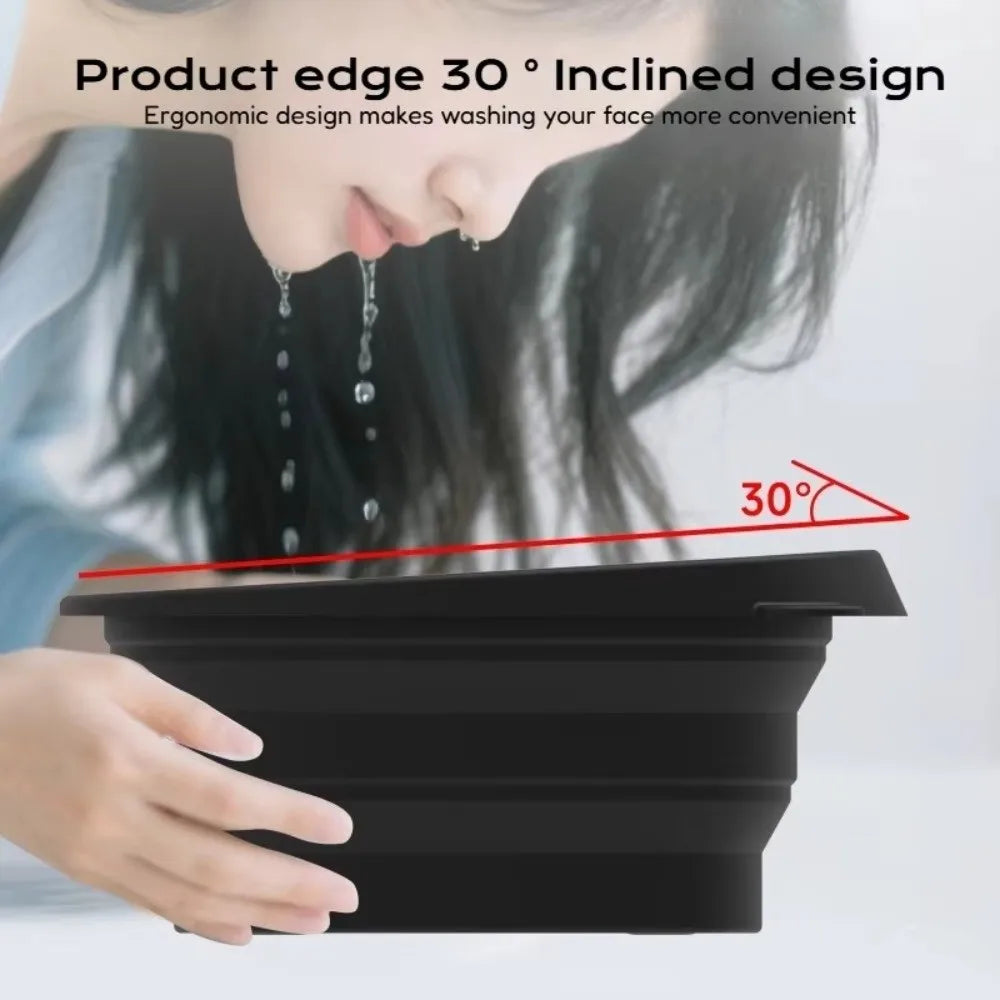 Foldable Silicone Face Ice Bath Bowl with Lid & Ice Tray