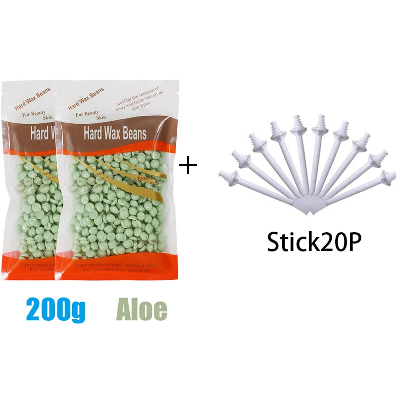 Nose Hair Wax Applicator Sticks & Beeswax Bean Set