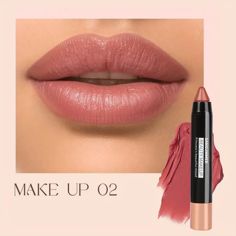 VIBE 8-Color Matte Moisturizing Lipstick Crayons – Waterproof
