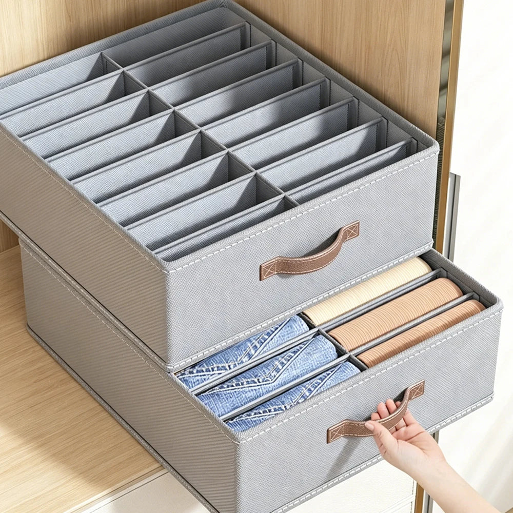 Foldable Wardrobe Organizer 14/16 Grid – Pants & Clothes Box