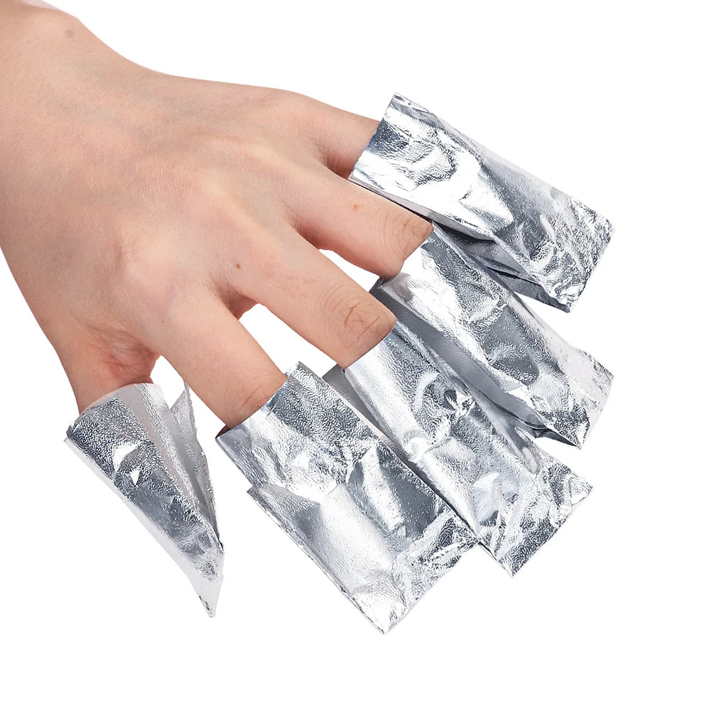 Gel Nail Polish Remover Foil Wraps with Cotton Pads 50/100Pcs