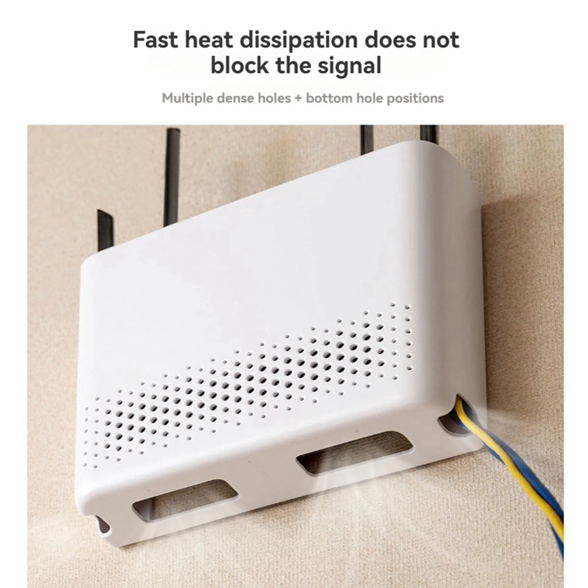 Wall Mounted WiFi Router Storage Box Hider 30x22cm 2-Pack