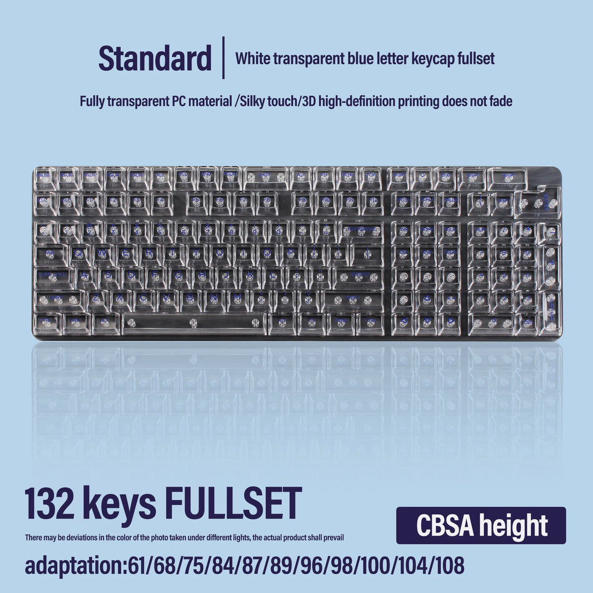 UYIQ 132-Key CBSA Transparent PC Keycaps – Cherry MX Gateron