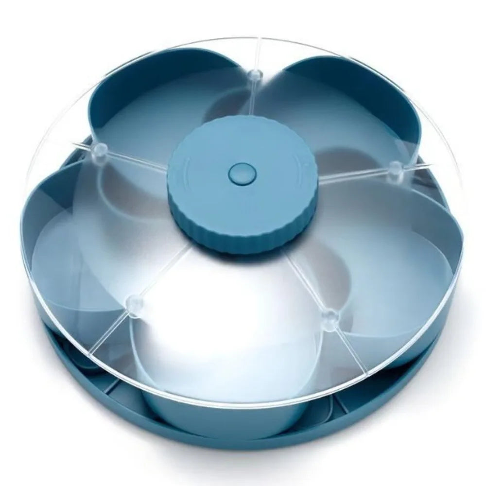 Rotating Snack Tray with Lid – 5-Compartment Lazy Susan