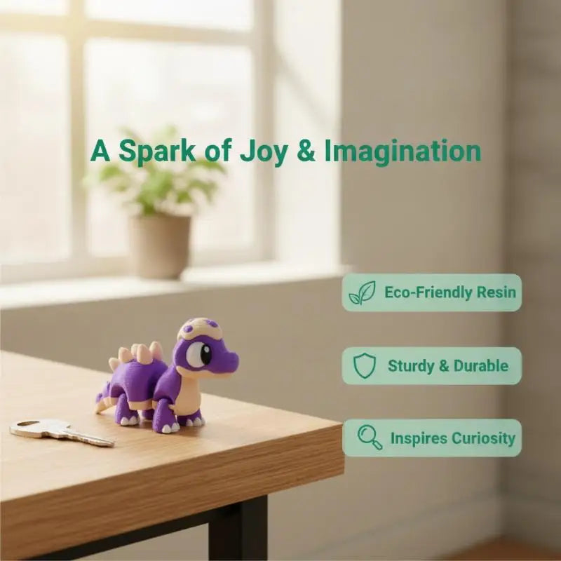 3D Printed Eggshell Dinosaur Figure – Movable Joints Desk Toy