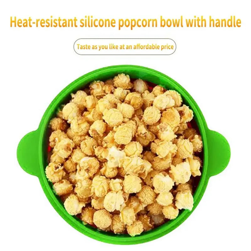 Silicone Foldable Microwave Popcorn Maker Bowl with Lid