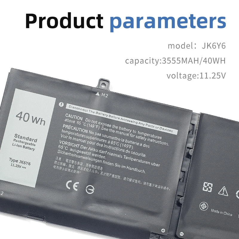 SUOZHAN JK6Y6 Dell Battery Latitude 3410 3510 Vostro 11.25V 40Wh