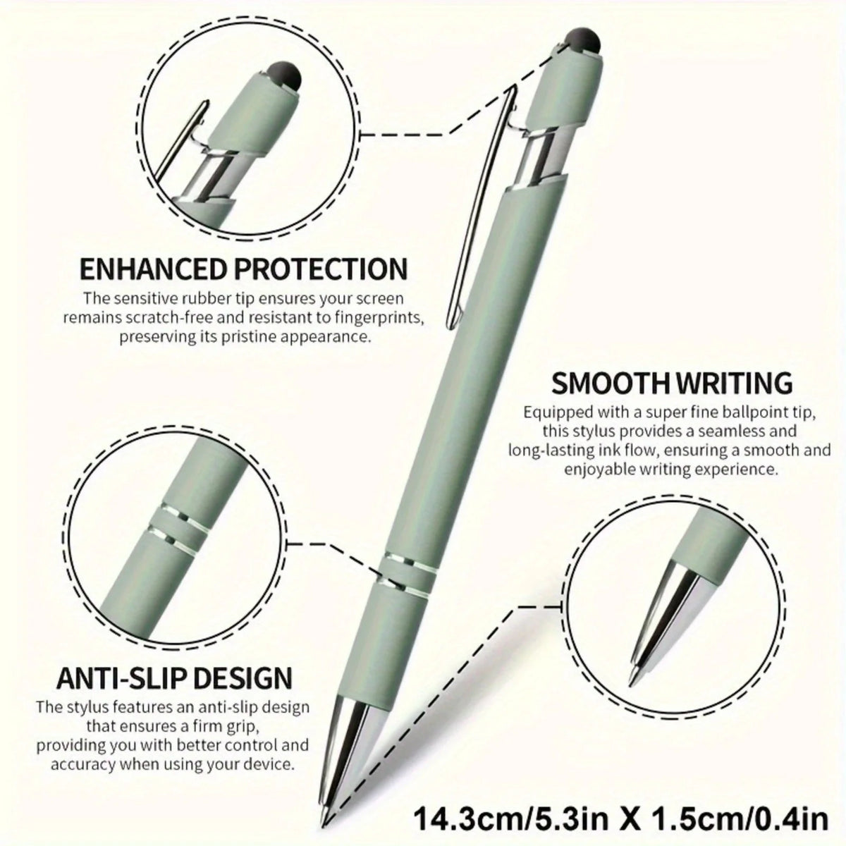 Morandi Retractable Ballpoint Pens – Smooth Non-Slip Grip 2/5 Pack