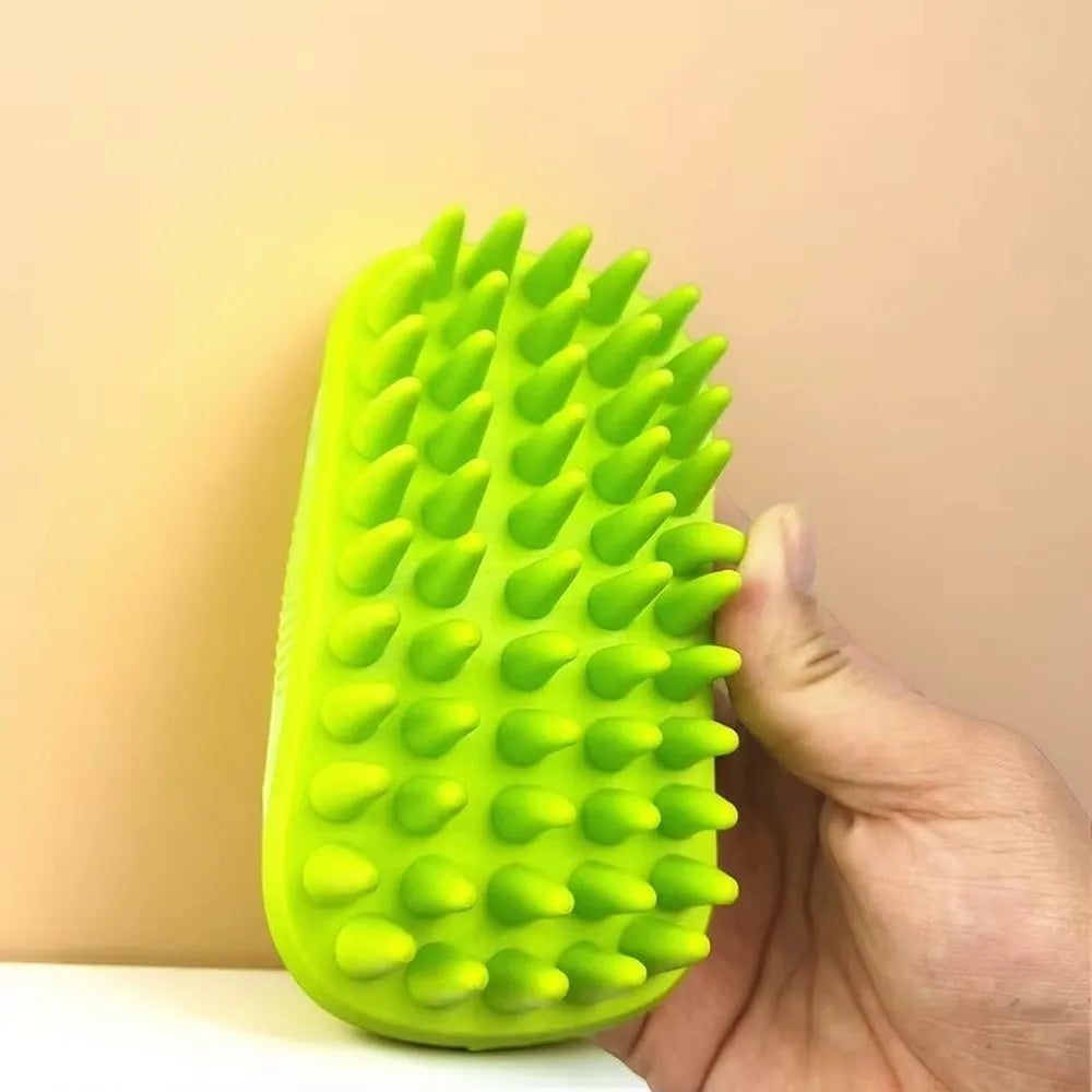 Silicone Pet Bath Brush – Dog & Cat Grooming Hair Removal