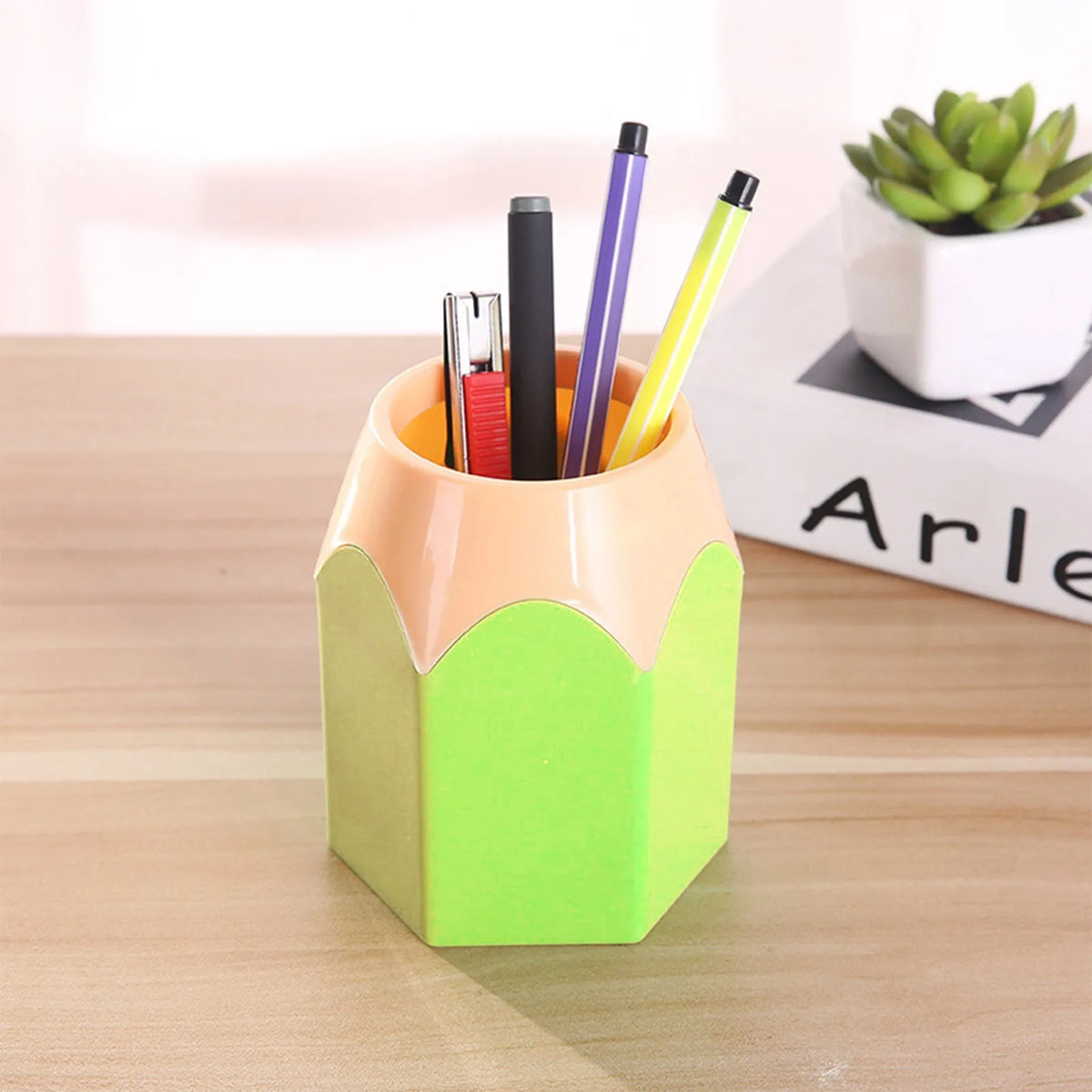 Cute Pencil-Shaped Pen Holder & Desktop Organizer