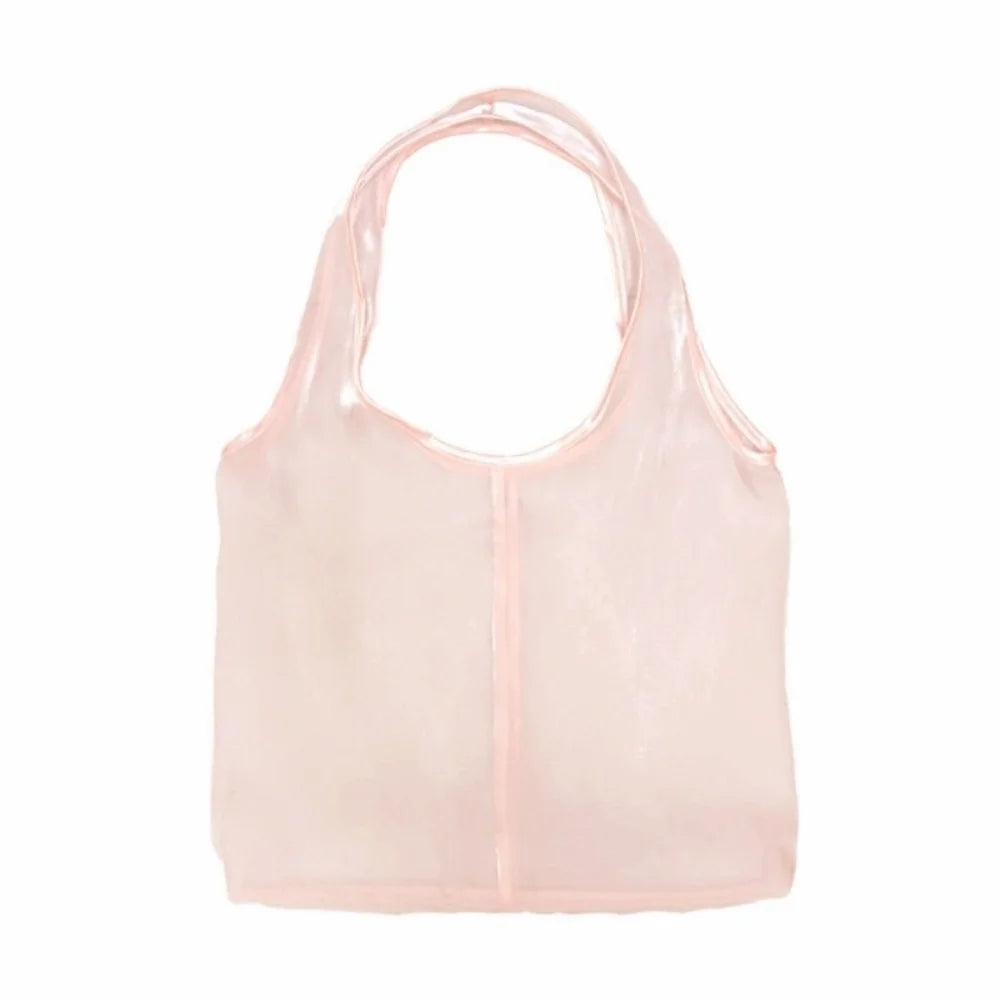 Lightweight Organza Tote Bag – Large Mesh Shopping Handbag
