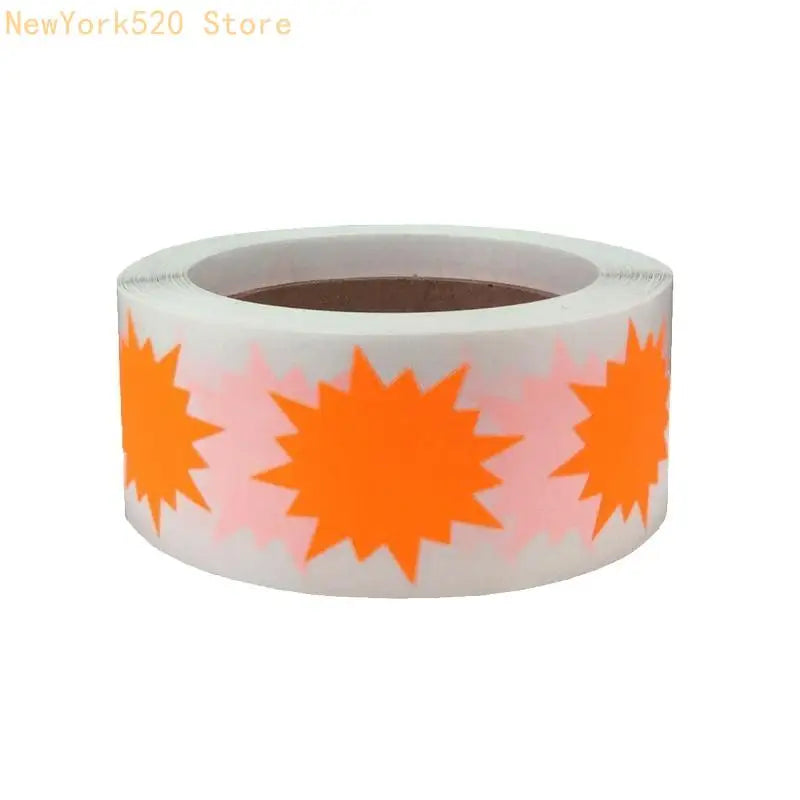 500 Pcs Fluorescent Adhesive Label Stickers Roll