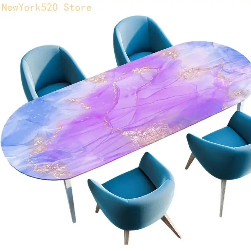 Modern Marble Oval Tablecloth – Waterproof & Stain-Resistant