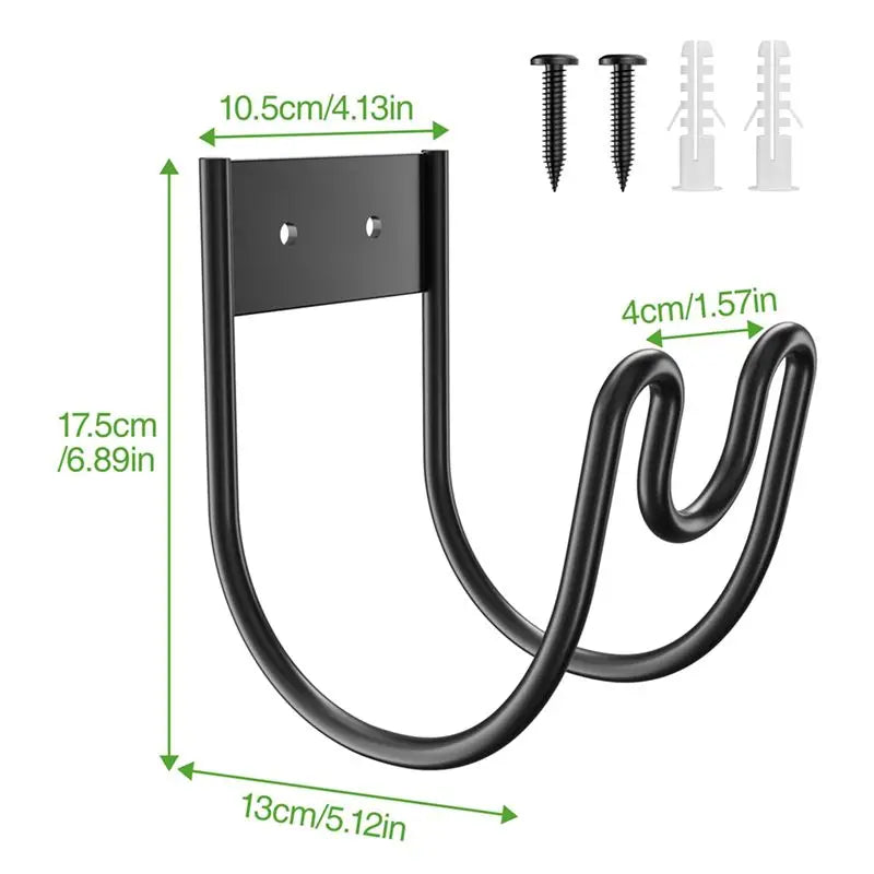 Wall Mounted Metal Garden Hose Holder & Hanger 2-Pack