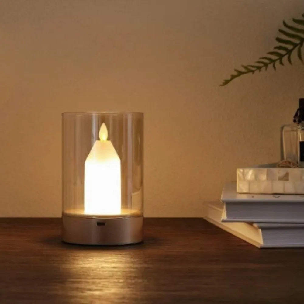 Flameless LED Candle Night Light – Dimmable Warm White Sensor