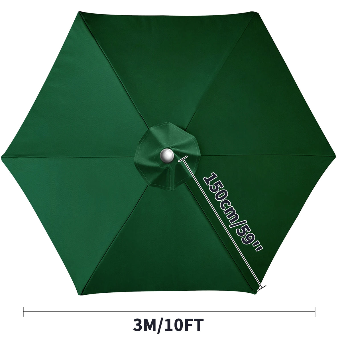 Waterproof Patio Umbrella Replacement Canopy 6 & 8 Rib