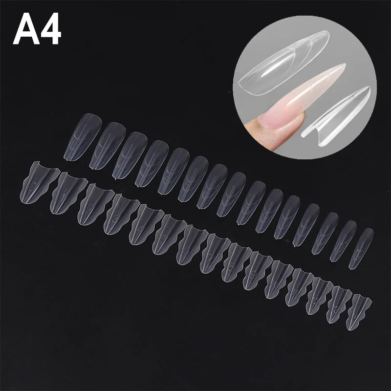 60Pcs Reusable Poly Dual Forms Nail Gel Mold Extension Tips