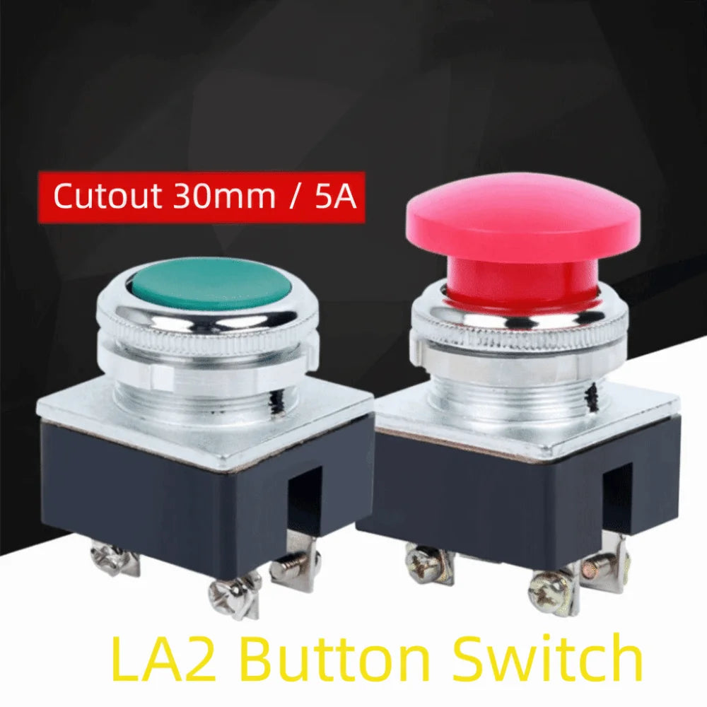 LA2 Momentary Push Button Switch 30mm Red Green 5A 250VAC