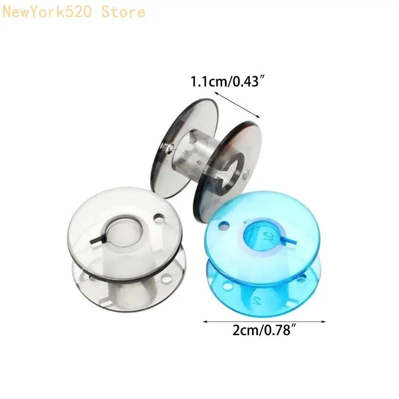 50-Pack Translucent Plastic Bobbins for Sewing & Embroidery