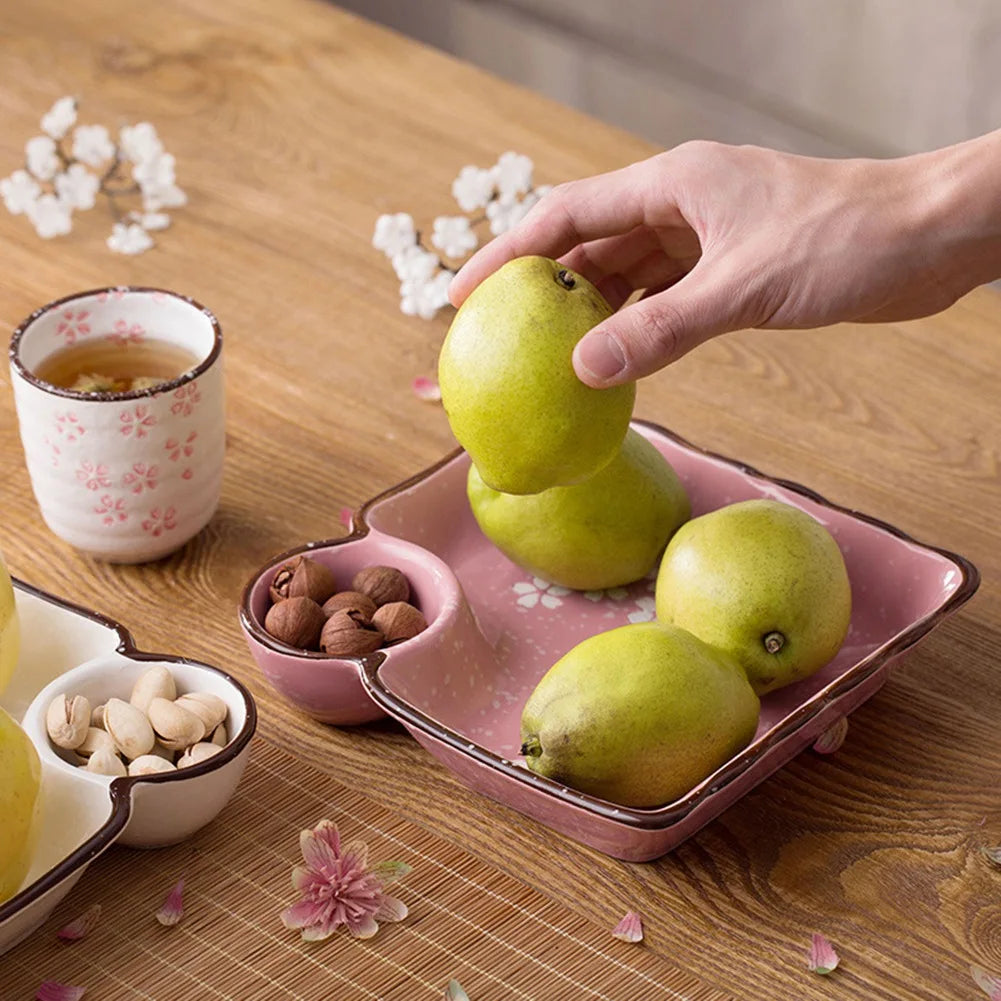 Ceramic Dumpling Plate with Sauce Dish – Japanese Tableware